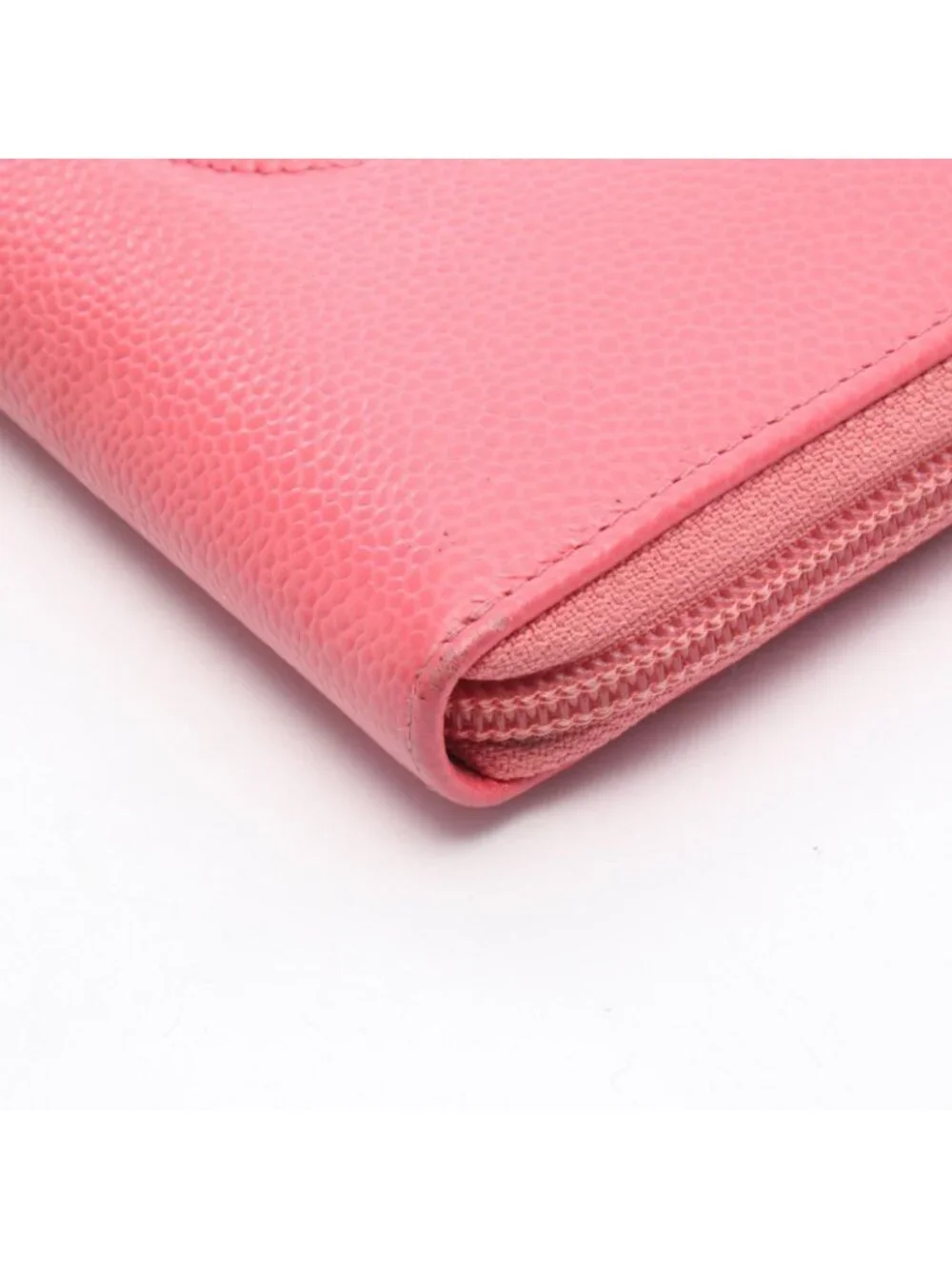 Chanel Round Wallet CC Logo Pink Caviar Leather CC